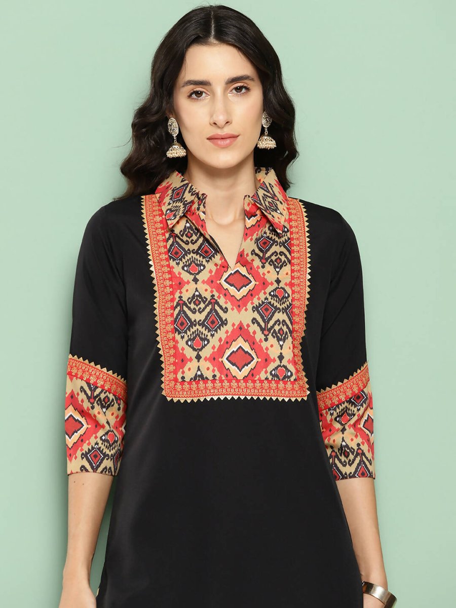 Ahalyaa Women's Traditional wear Kurta Set - Black | Swadesiicart