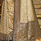Astita Rajvastra Navy Blue Banarasi Silk Saree | Swadesiicart