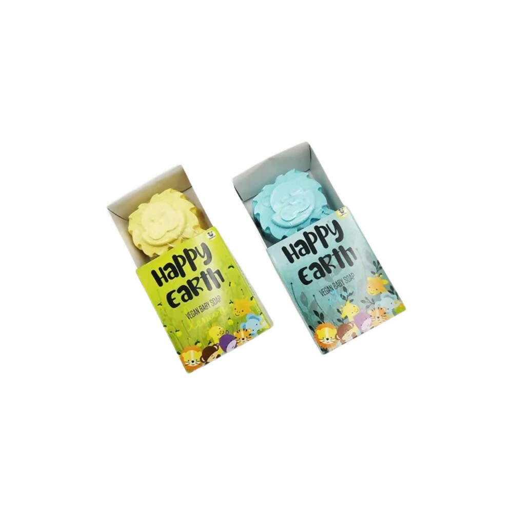 Cuddle Care Happy Earth Vegan Baby Soap for Infants- Blue & Yellow - Mindful Parenting LLP