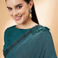 Green Lycra Flock Work, Seuqins Embroidery, Handwork Shoulder Butta Saree - Norita Hit Design - Swadesiicart