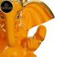 Tamas Gaj Karna Ganesh Idol | Orange & Gold | Brass Pooja Decor - Swadesiicart