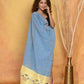 Very Much Indian Handloom Pure Cotton Paithani Dupatta - Powder Blue | Swadesiicart