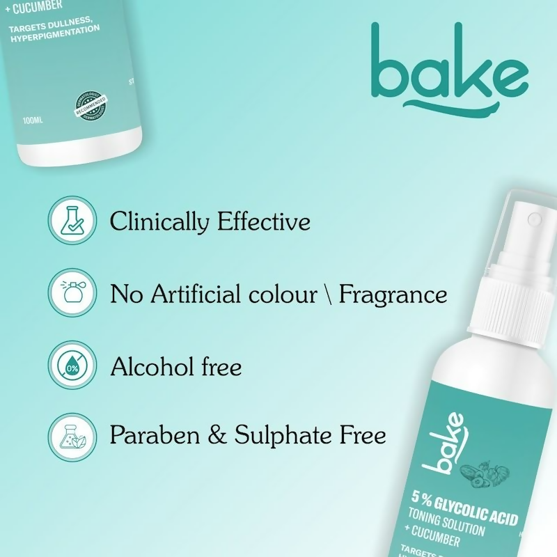 Bake 5% Glycolic Acid Toning Solution | Swadesiicart
