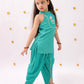 Lil Drama Khilkhilahat Green Kurta Dhoti Set For Girls | Swadesiicart