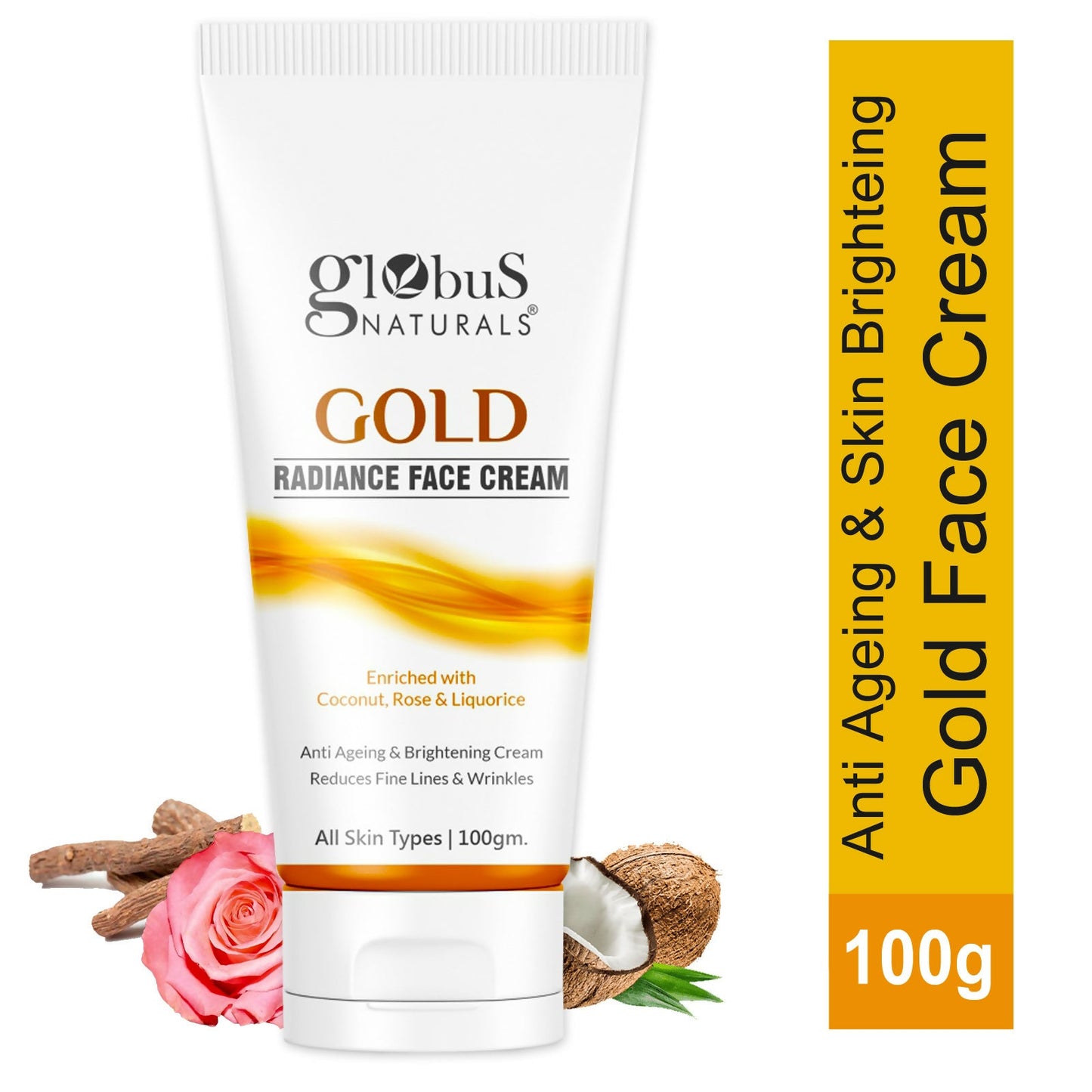 Globus Naturals Gold Radiance Anti Ageing & Brightening Face Cream | Swadesiicart