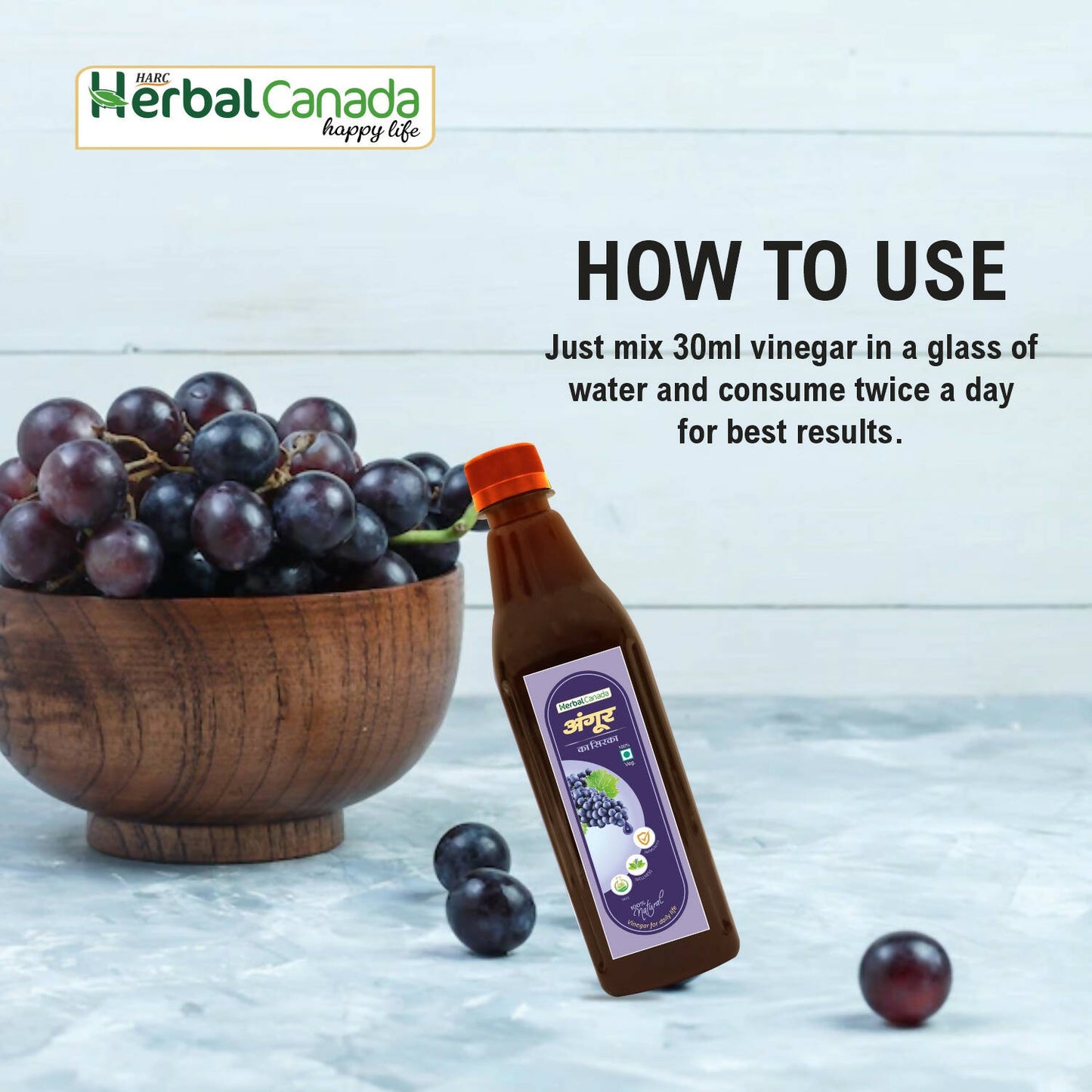 Herbal Canada Grapes Vinegar - Swadesiicart