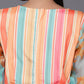 Ahalyaa Coral Orange & Blue Candy Striped Basic Jumpsuit - Swadesiicart