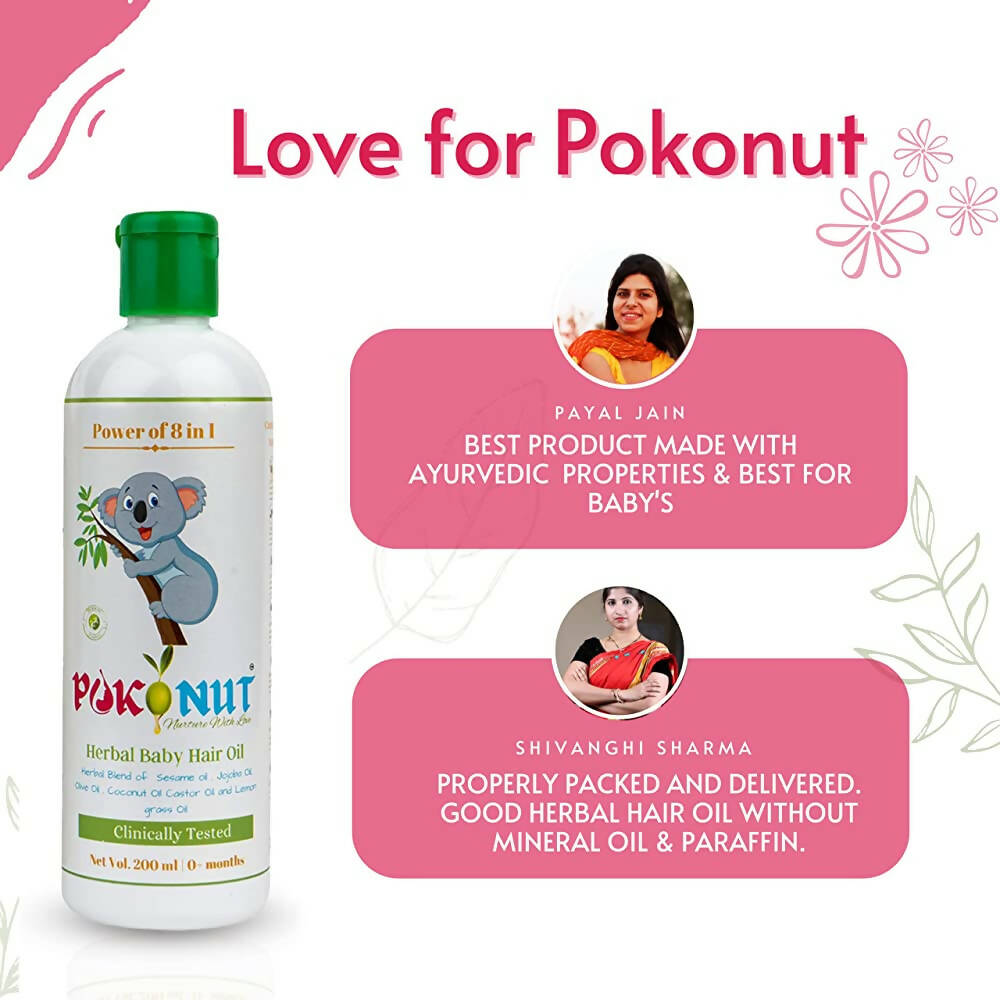 Pokonut Herbal Chemical Free Baby Hair Oil - Swadesiicart