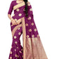 Vamika Weaving Banarasi Jacquard Purple Saree | Swadesiicart