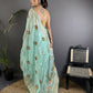Joban Fashion Sky Blue Handloom Banarasi Organza Silk Khatali Butta Work Saree | Swadesiicart