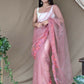 Vamsee Murari Pink Super Net Saree - Swadesiicart