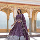 Lorenvalley Purple Pure Viscose Jacquard With Embroidered Sequins work Lehenga Choli | Swadesiicart