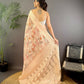 Joban Fashion Beige Floral Motifs Banarasi Silk Sarees | Swadesiicart