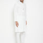 Even Apparels White Viscose Long Men's Kurta With Band Collar | Swadesiicart