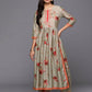 Ahalyaa Women's Traditional wear Kurta Set - Tan | Swadesiicart