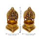 eCraftIndia Set of 2 Gold-Toned Handcrafted Brass Laxmi Ganesha Idol Deepak | Swadesiicart