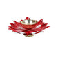 CraftVatika Red Lotus-Shaped Pooja Diya Oil Lamp | Swadesiicart