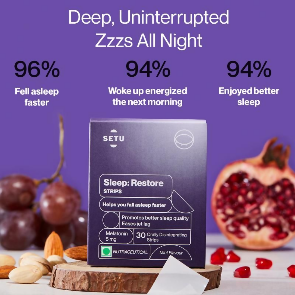 Setu Melatonin 5mg Promotes Relaxation & Sleep Strips - Swadesiicart