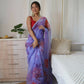 Vamsee Blue Organza Saree - Swadesiicart