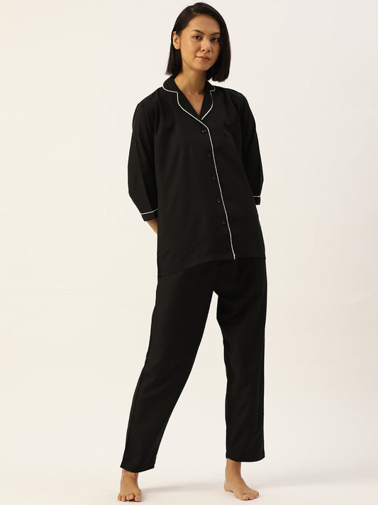 Jainish Women Black Night suit ( LNS 001Blackxxx ) | Swadesiicart