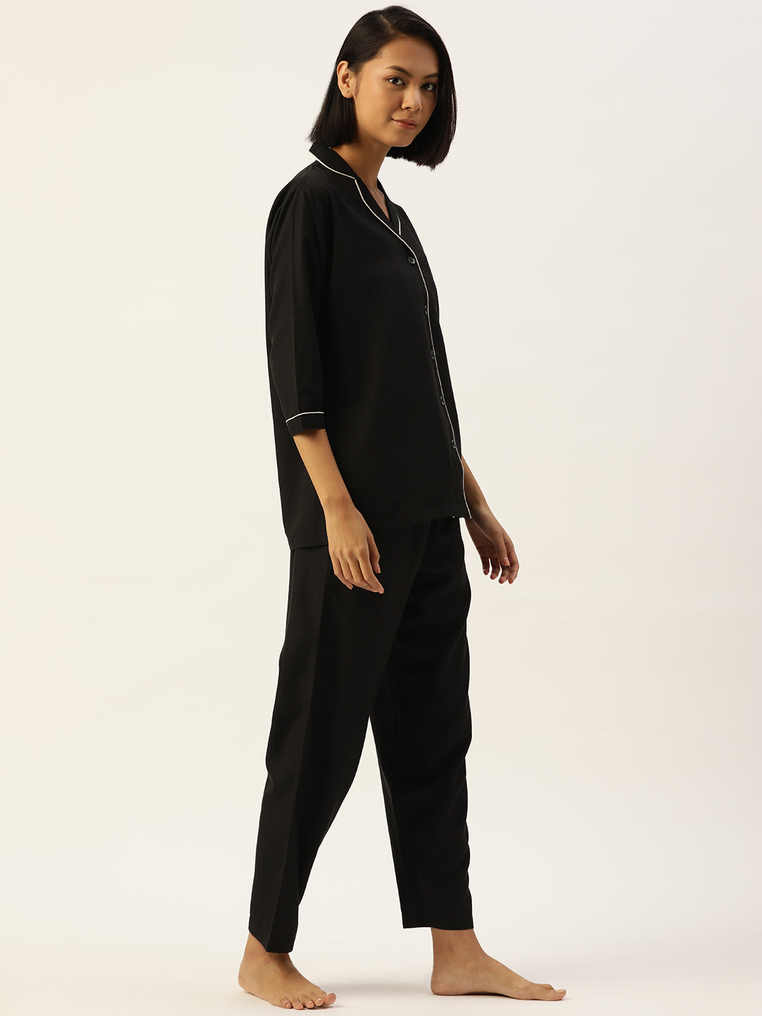 Jainish Women Black Night suit ( LNS 001Blackxxx ) | Swadesiicart