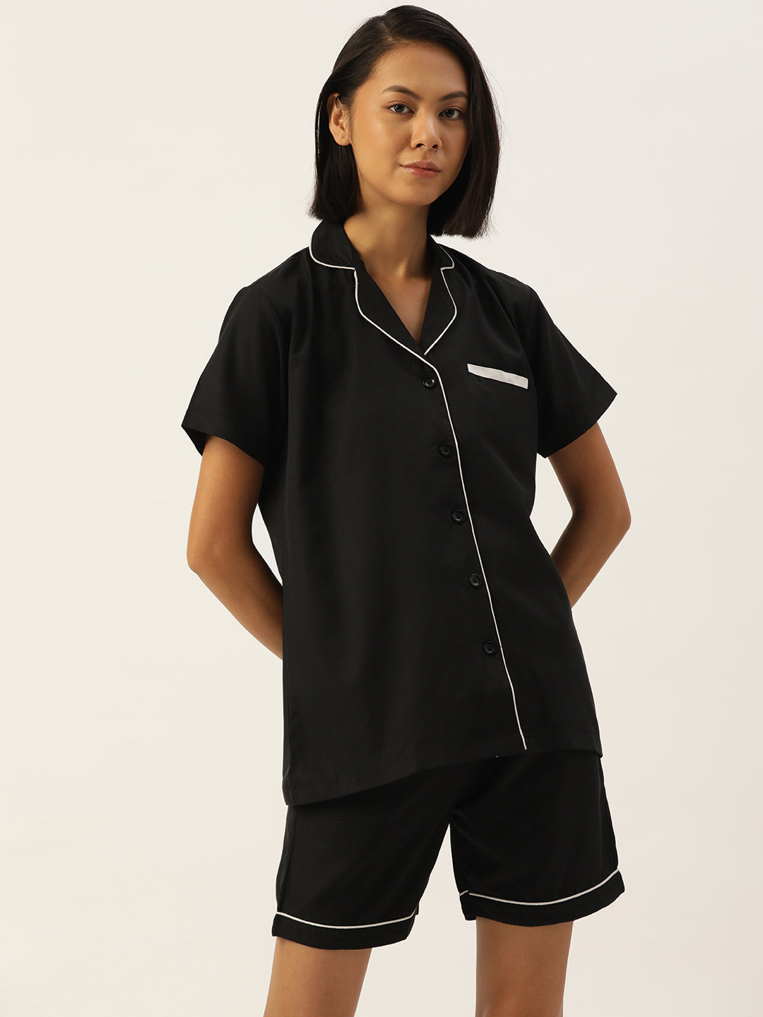 Jainish Women Black Night suit ( LNS 002Black ) | Swadesiicart