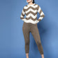 Women Cream Acrylic Stripe & Solid Winter Co-Ord Set - Wool Trees - Swadesiicart