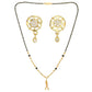 AanyaCentric Gold-Polished Short Mangalsutra Set with Earrings