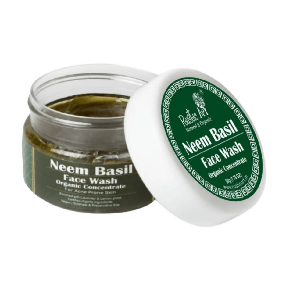 Rustic Art Neem Basil Face Wash Organic Concentrate - Swadesiicart