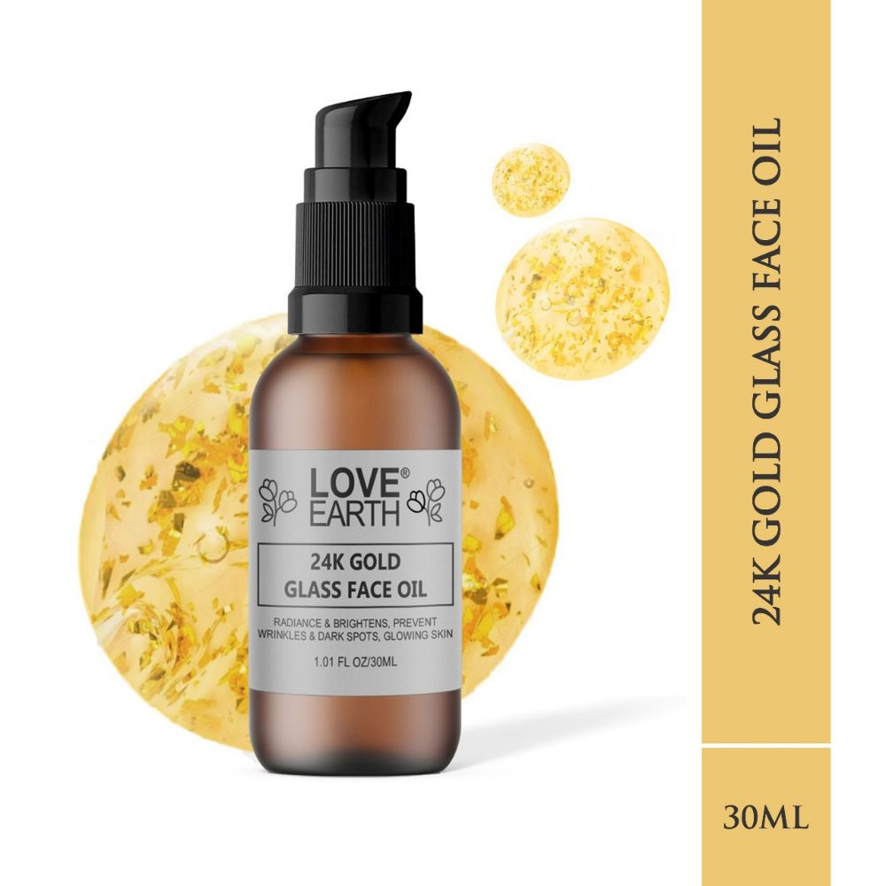 Love Earth 24K Gold Glass Face Oil | Swadesiicart