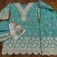 Anaita Sky Blue Real Shimmer Readymade Suit with Embroidery & Real Mirror Work