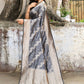 Joban Fashion Silver Grey Pure Katan Pure Handloom Banarasi Silk Saree | Swadesiicart