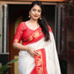 Red Silk Zari Woven Saree with Unstitched Blouse - Hiral Fashion | Swadesiicart