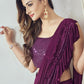 Mahotsav Women's Magenta Lycra Embellished Ready To Wear Saree With Stitched Blouse | Swadesiicart