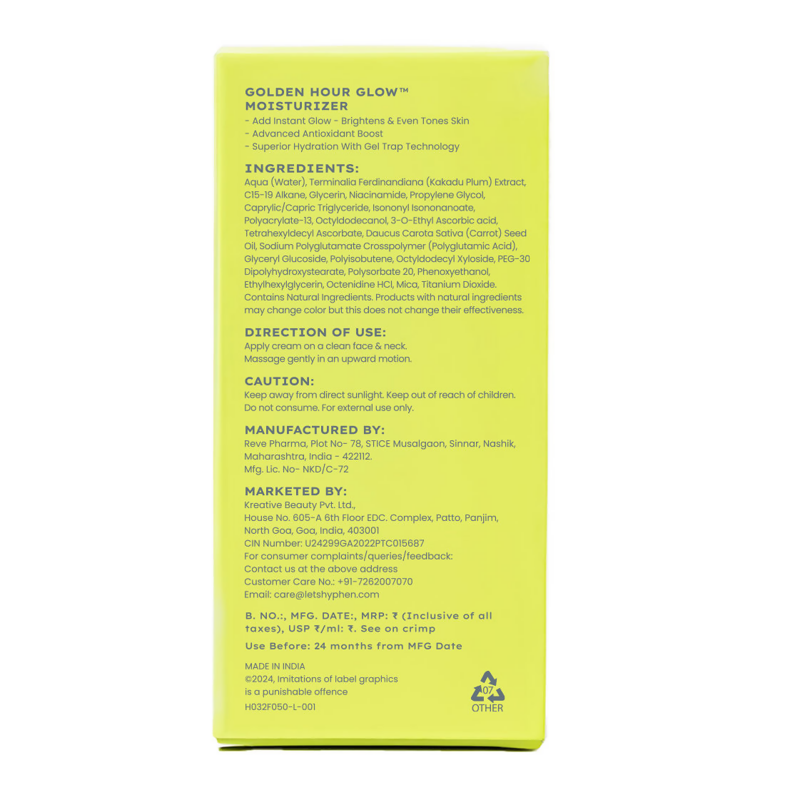 Hyphen Golden Hour Glow Face Moisturizer with Triple Vitamin C & 3% Niacinamide | Swadesiicart