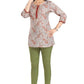 Snehal Creations Charming Cream Rayon Short Kurti Tunic Top - Swadesiicart
