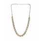 Leaf Shaped Neckpiece in Dual Tone Kundan and American Diamonds (Silver) - Ruby Raang | Swadesiicart