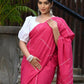 Beatitude Pink Khadi Ghicha Stripes Saree