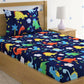 Home Sizzler Blue & Yellow Printed 210 TC Bedsheet with Pillow Covers - Swadesiicart