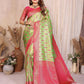 Aastha Fashion Pista Green Tissue Silk Paithani Woven Saree