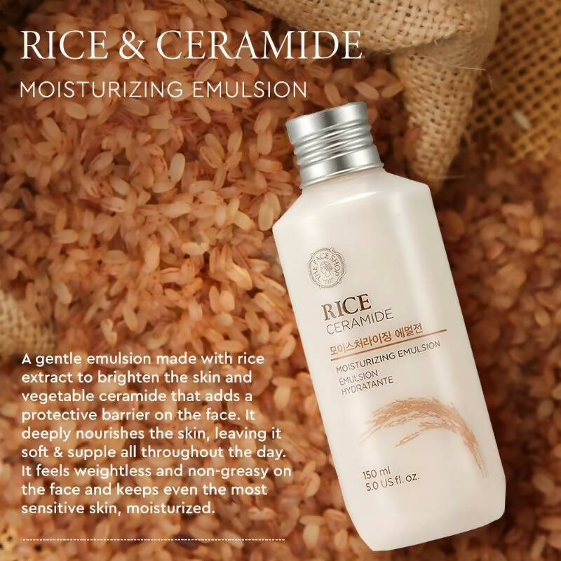 The Face Shop Rice & Ceramide Moisturizing Emulsion - Korean Skincare | Swadesiicart