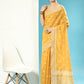 Vishnu Weaves Women's Mustard Lucknowi Cotton Chikankari Woven Saree with Blouse - Swadesiicart