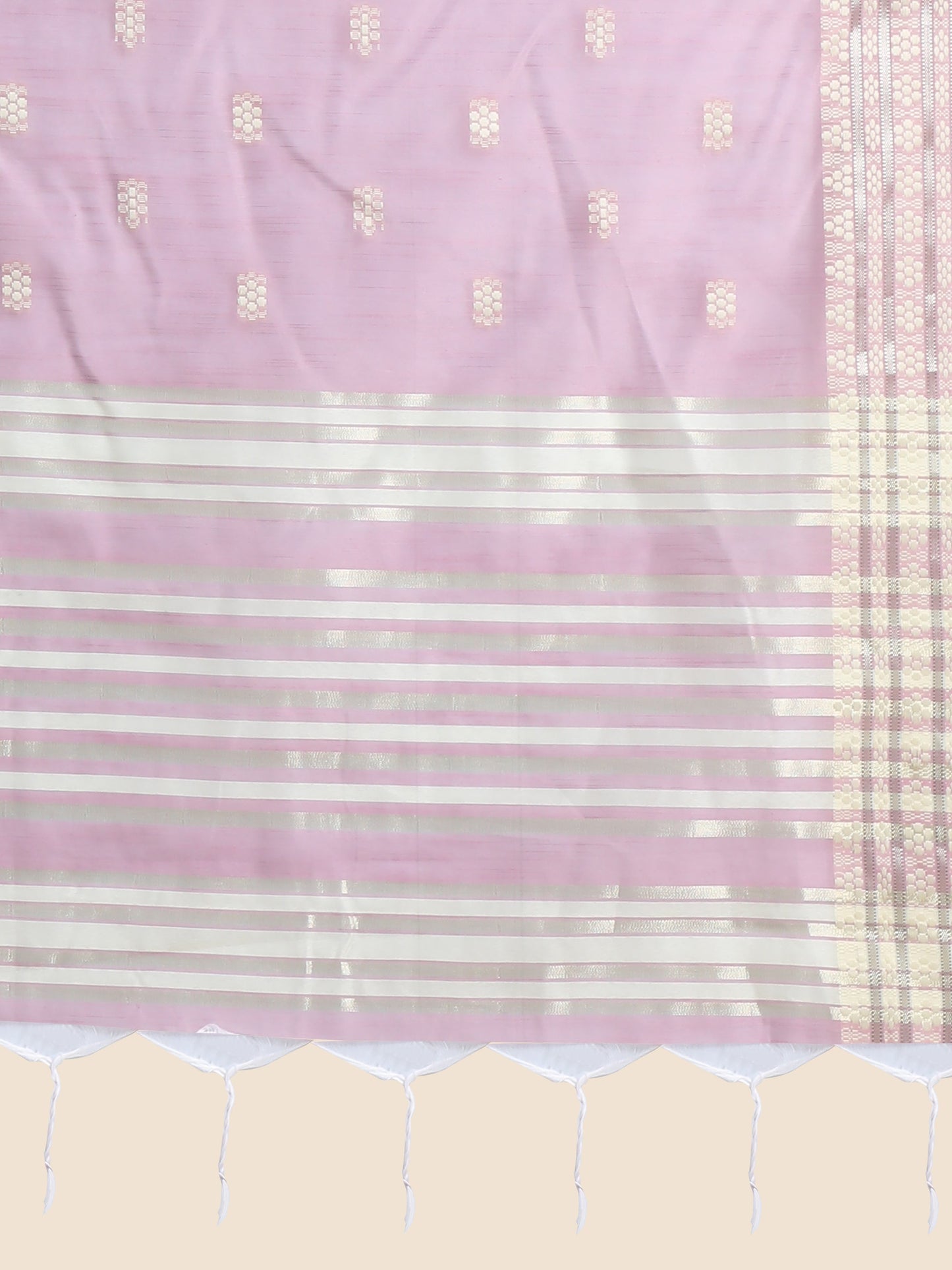 Vishnu Weaves Women's Purple Lucknowi Cotton Chikankari Woven Saree with Blouse - Swadesiicart