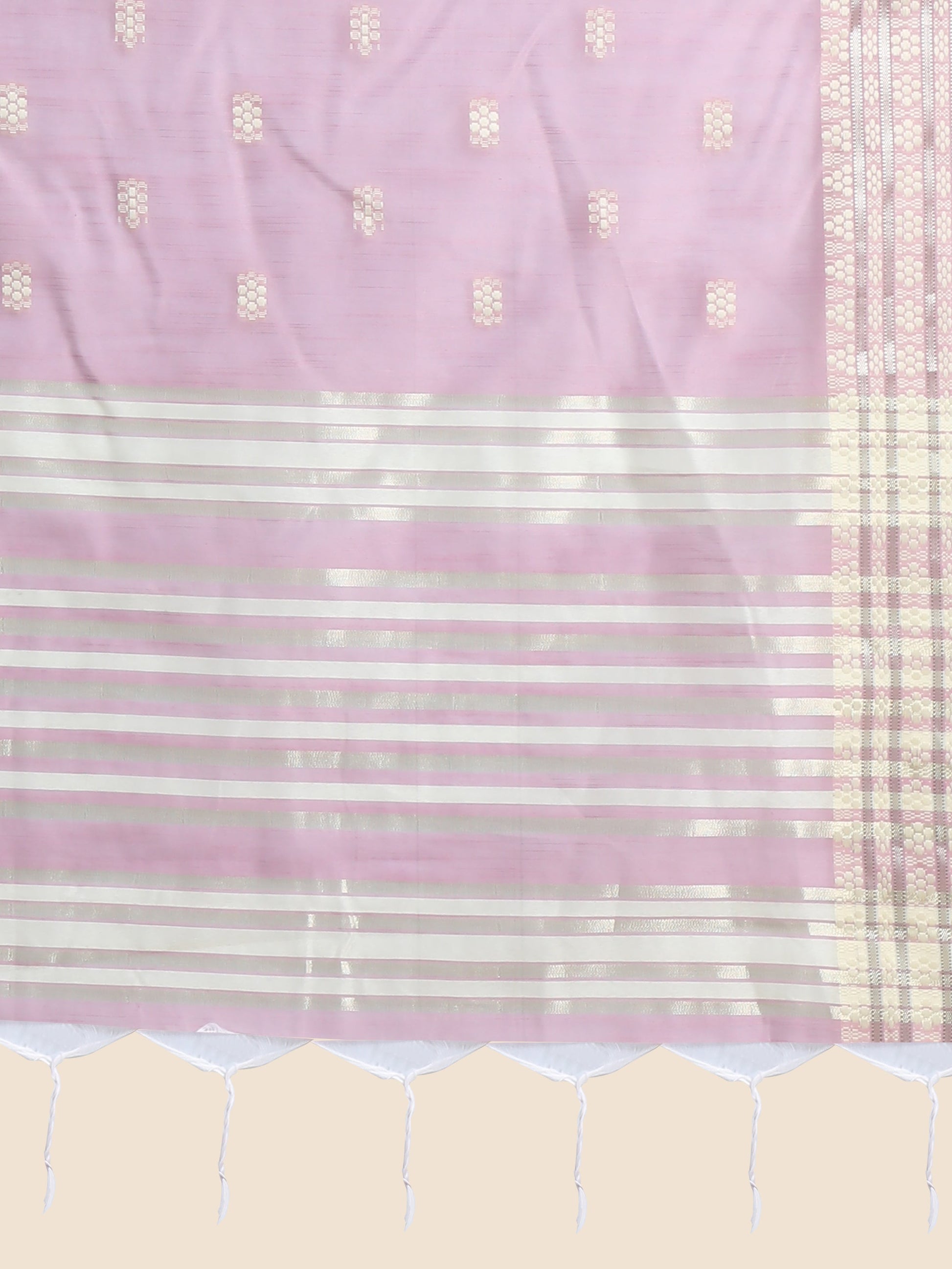 Vishnu Weaves Women's Purple Lucknowi Cotton Chikankari Woven Saree with Blouse - Swadesiicart