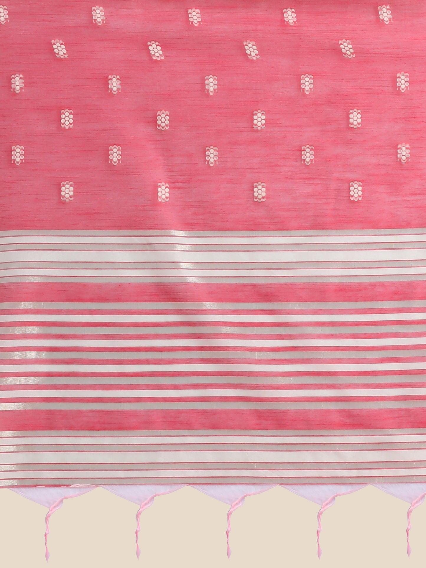 Vishnu Weaves Women's Red Lucknowi Cotton Chikankari Woven Saree with Blouse - Swadesiicart