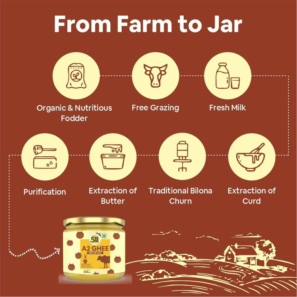 5:15PM A2 Ghee Organic | Traditional Vedic Bilona Method Ghee | Desi A2 Gir Cow Ghee | Swadesiicart