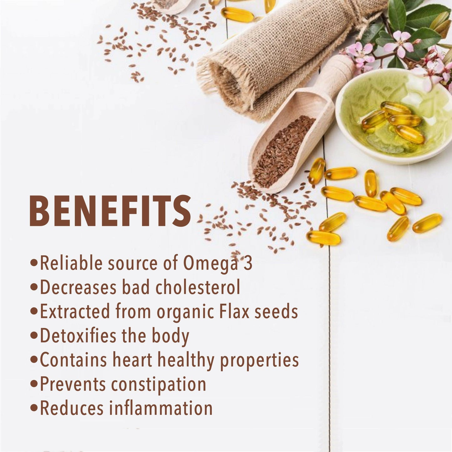 Nutriorg Flaxseed Oil Soft Gel Capsules - Swadesiicart