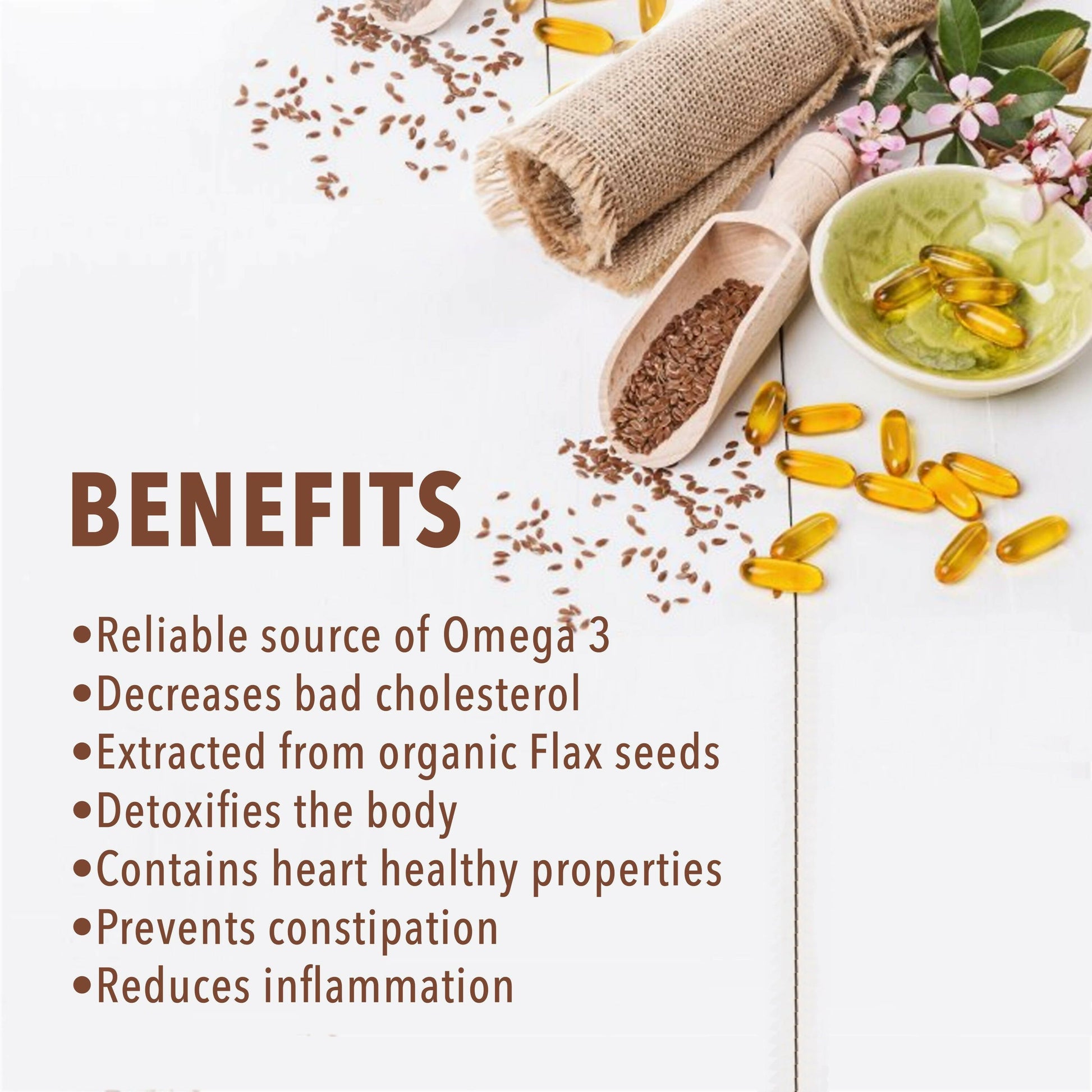 Nutriorg Flaxseed Oil Soft Gel Capsules - Swadesiicart