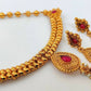 Kemp Designer Short Pink Necklace Set - Mokshi Collections