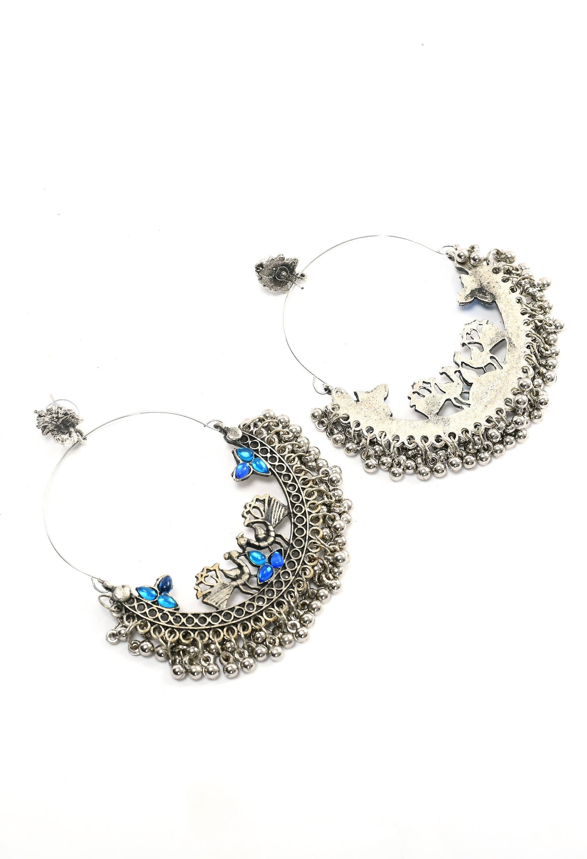 Mominos Fashion Johar Kamal Peacock Design Chandbali Earrings For Women - Swadesiicart